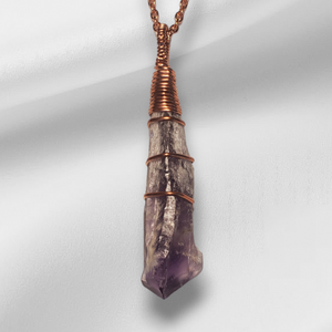 Amethyst Raw Crystal Point in Copper