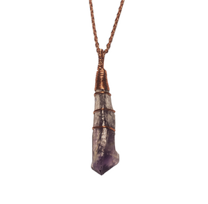 Amethyst Raw Crystal Point in Copper