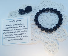 Load image into Gallery viewer, Black Onyx Healing Gemstone  Bracelet