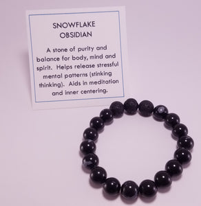 Snowflake Obsidian Healing Gemstone Bracelet