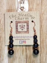 Load image into Gallery viewer, Shungite Gemstone Diffuser Earrings