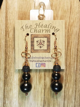 Load image into Gallery viewer, Shungite Gemstone Diffuser Earrings