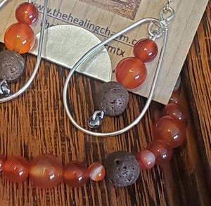 Carnelian - The Good Life - Sterling Silver Diffuser Set
