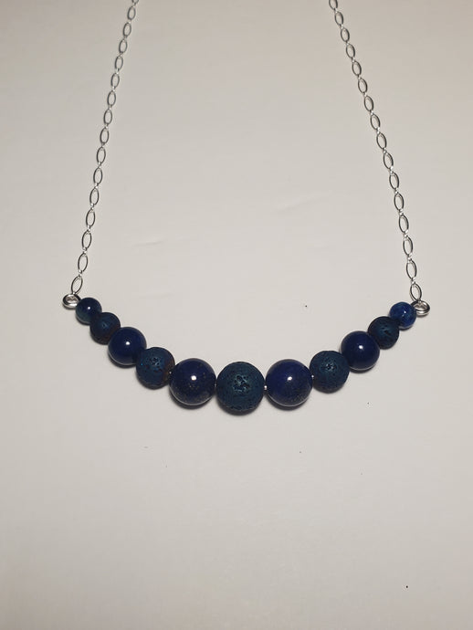 Lapis Lazuli  Sterling Silver Diffuser Healing Chakra Necklace