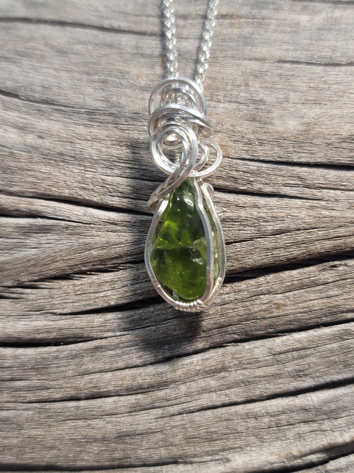 Peridot Wrapped in Sterling Silver