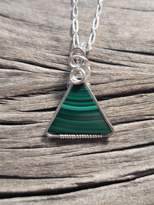 Malachite Wrapped in Sterling Silver
