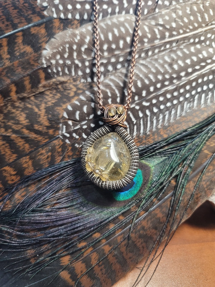 Citrine in sterling silver and copper
