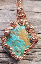 Load image into Gallery viewer, Turquoise wrapped in copper